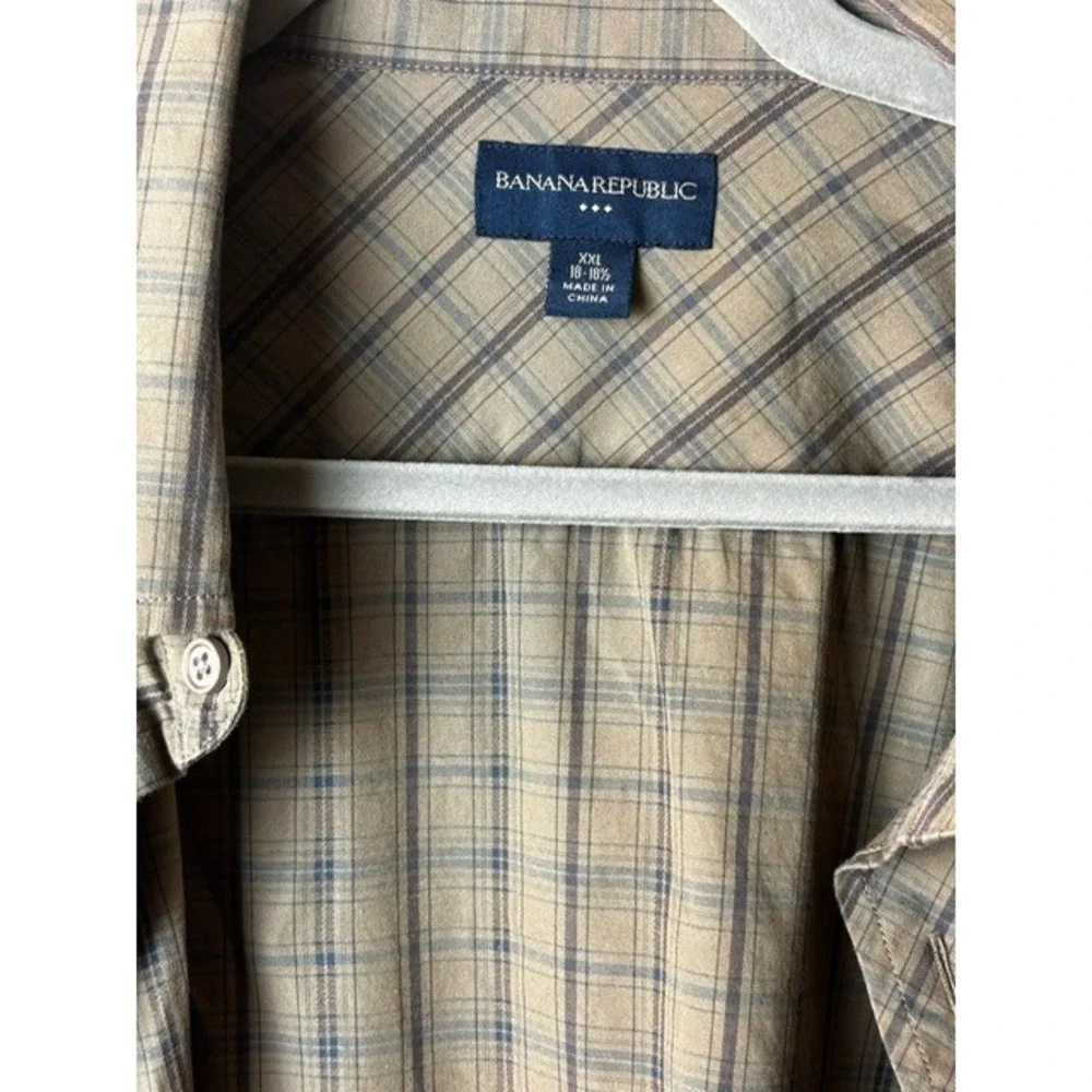 Banana Republic Mens‎ XXL Button Down Long Sleeve Plaid Shirt Casual